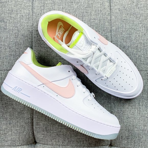Nike Air Force 1 pastel pink white platform shoes - Picture 2 of 4
